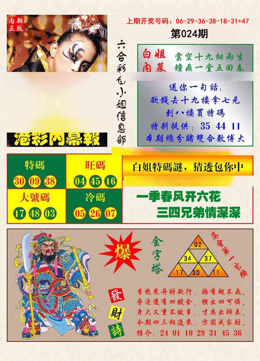 024期港彩内幕报[图]