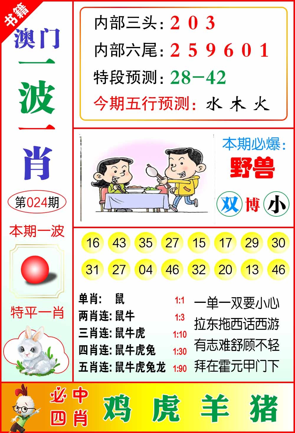 024期澳门一波一肖[图]