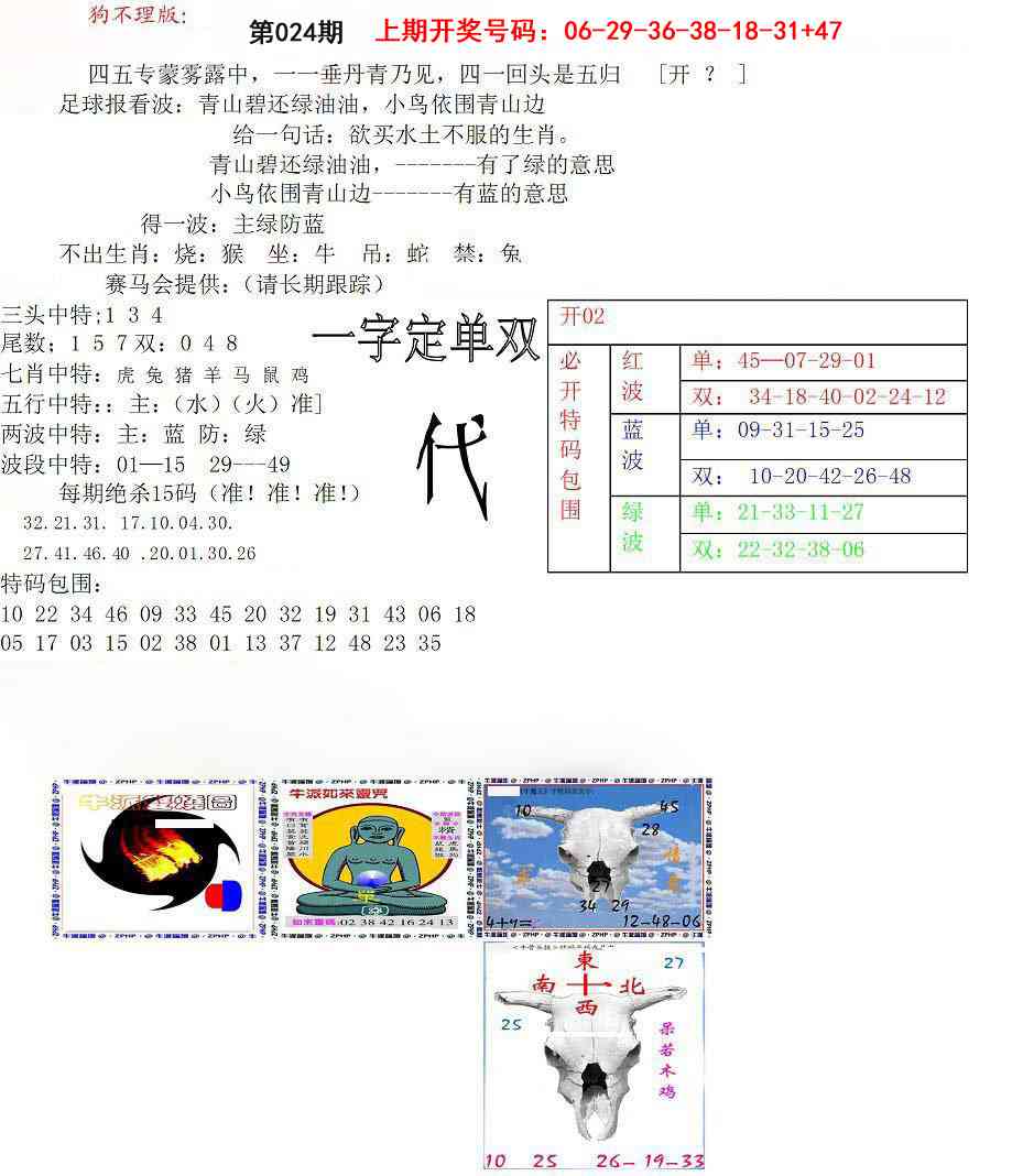 024期狗不理特码报[图]