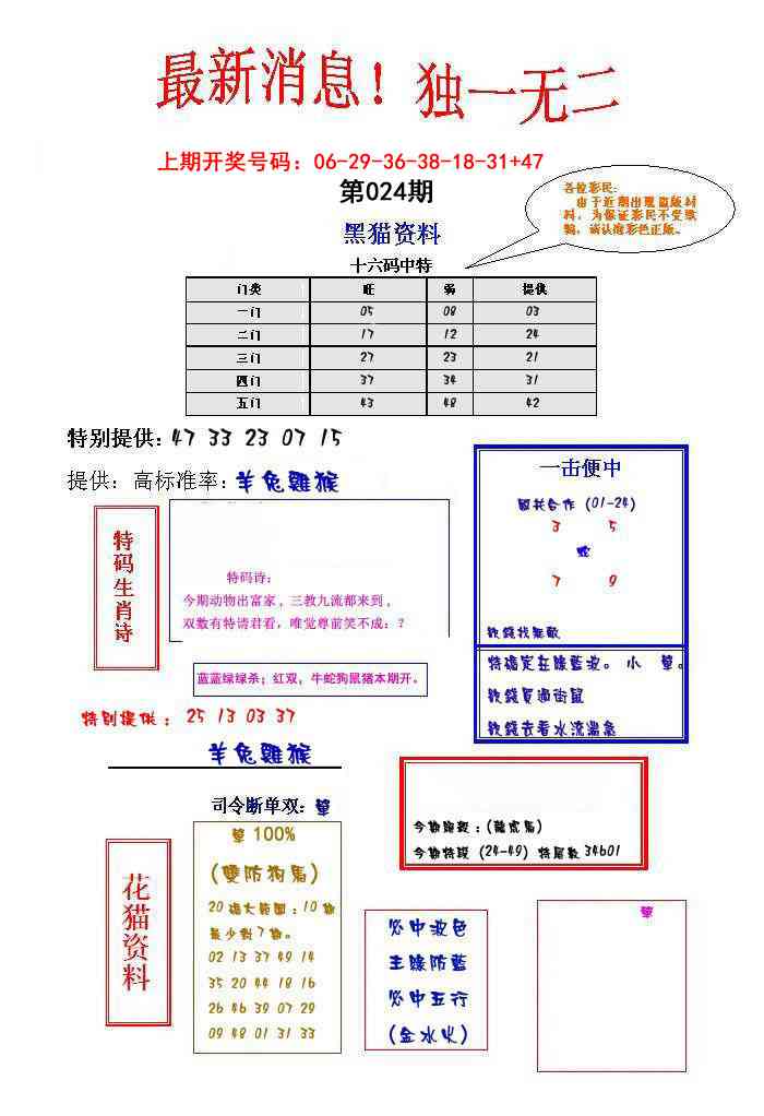 024期独一无二[图]