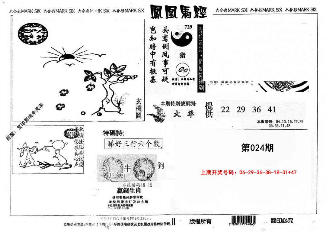 024期另版凤凰马经[图]