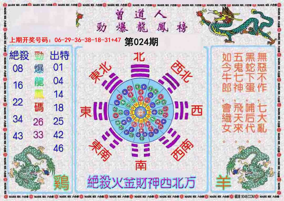 024期曾道人劲爆龙凤榜[图]