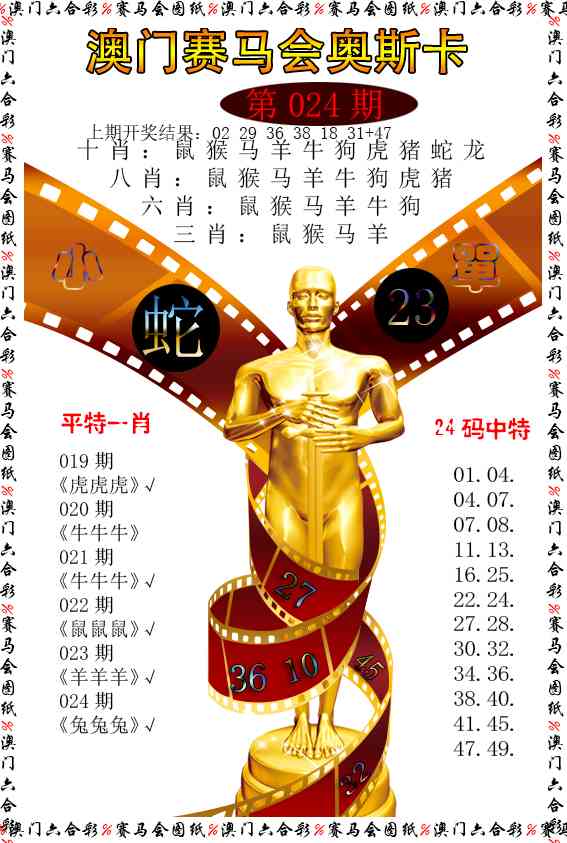 024期新奥斯卡[图]