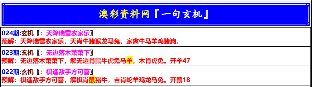 024期澳门一句玄机[图]