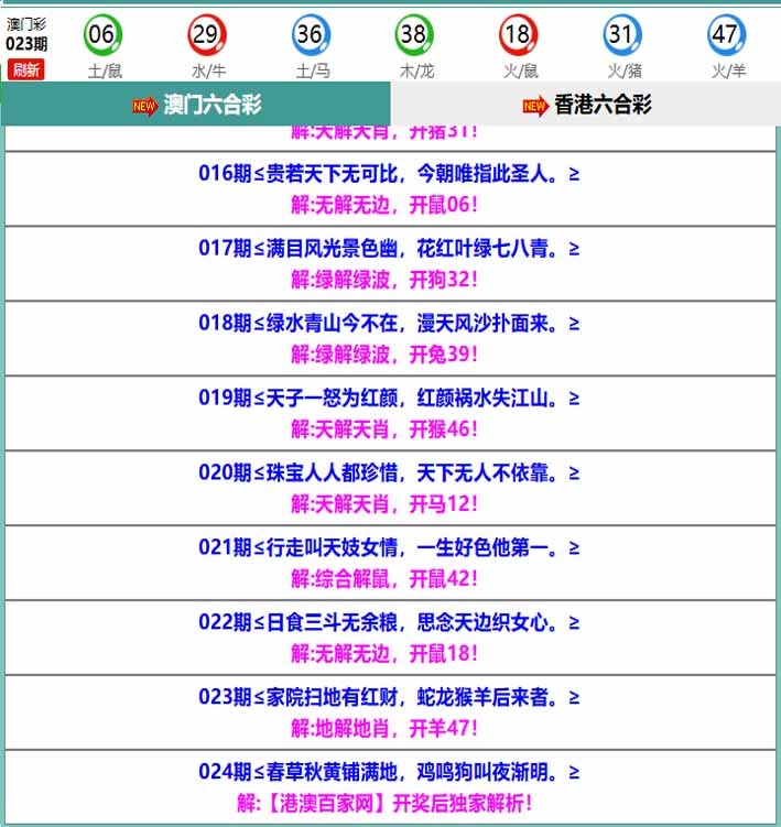 024期百家网玄机[图]