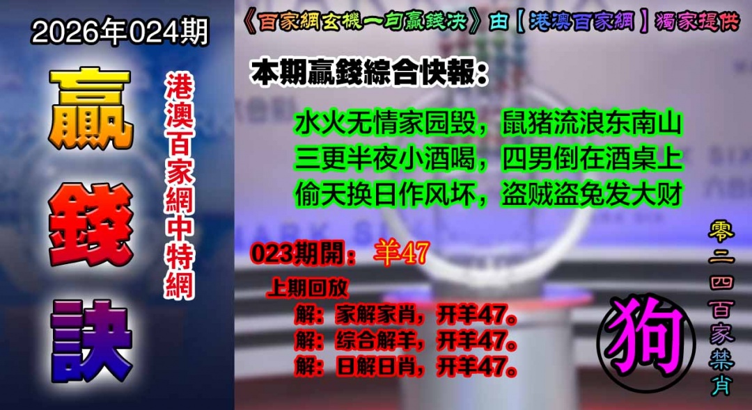 024期百家赢钱决[图]